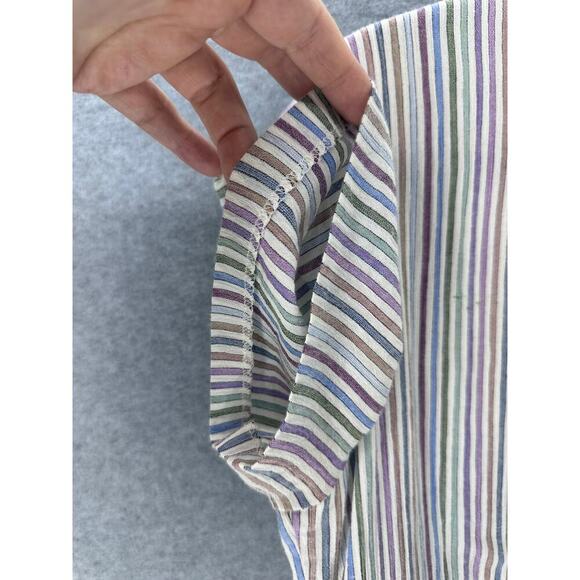 Madewell Womens sz M Striped Crewneck Button-Front Tiered Mini Dress 100% Cotton - Picture 7 of 10